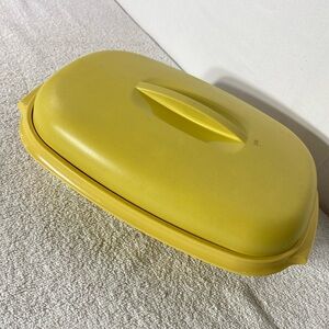 Vintage Tupperware Harvest Gold Microwave Steamer Rice & Vegetable Steamer